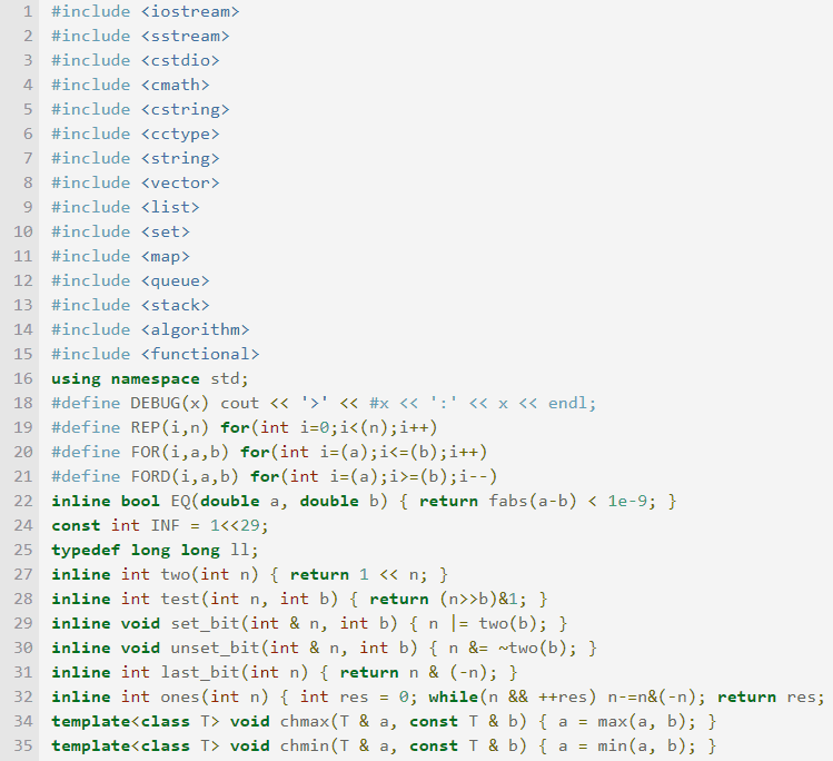 competitive programming template