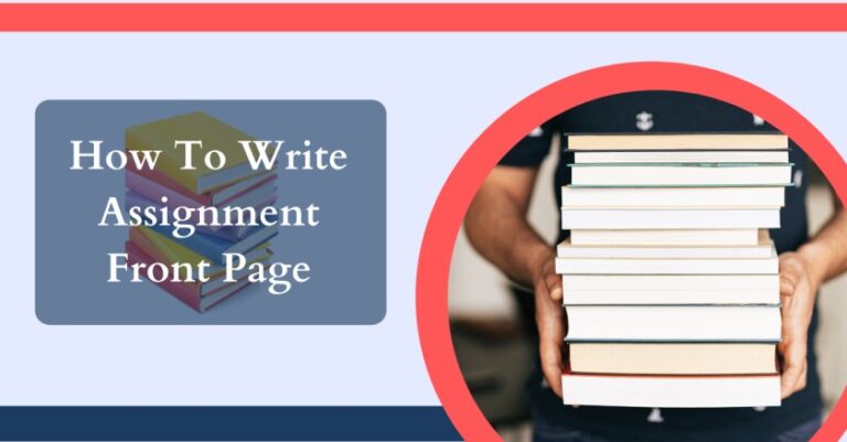 how to write assignment in front page