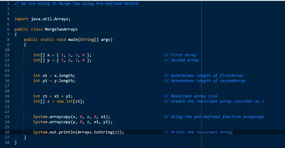 Mearging Array In Java